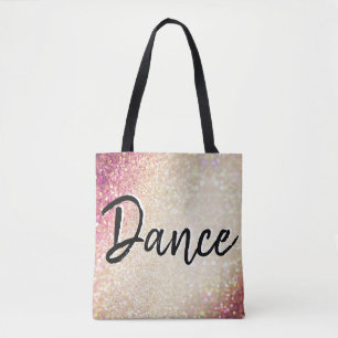 Dance Canvas tas Faux Gold en roze glitter