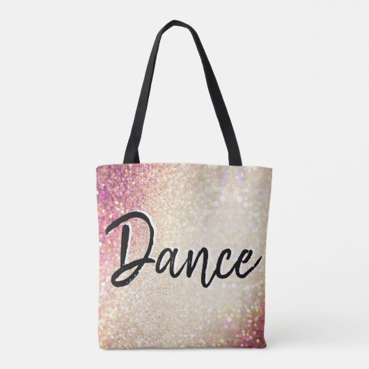 Dance Canvas tas | Faux Gold en roze glitter (Achterkant)