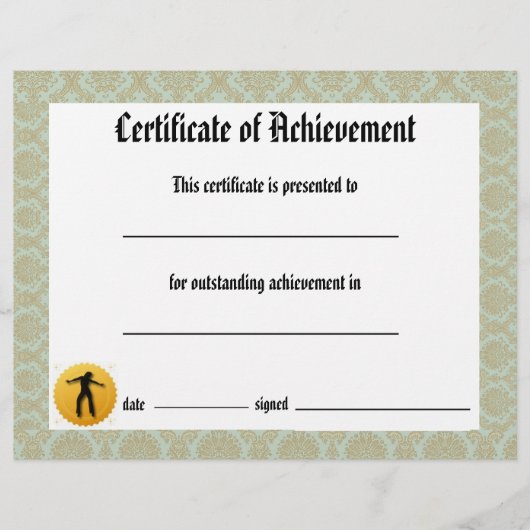 Dance Certificate of Achievement - Damask Jazz Flyer (Voorkant)