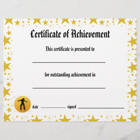 Dance Certificate of Achievement - Stars Jazz Flyer (Voorkant)