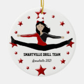 Dance Cheer Asian Athlete Red en Black Ornament (Voorkant)