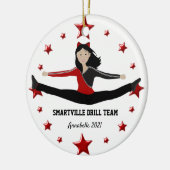 Dance Cheer Asian Athlete Red en Black Ornament (Links)