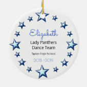 Dance Cheer Blonde Blue and Black Keramisch Ornament (Achterkant)