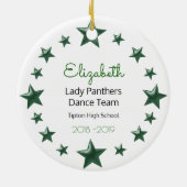 Dance Cheer Blonde Green and White Keramisch Ornament (Achterkant)