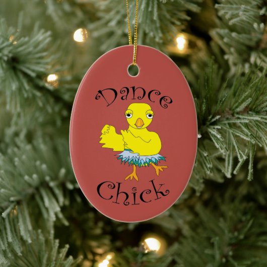 Dance Chick Text Keramisch Ornament (Boom)