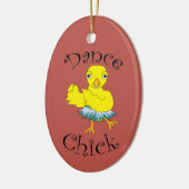 Dance Chick Text Keramisch Ornament (Links)