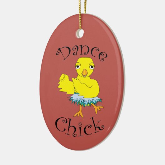 Dance Chick Text Keramisch Ornament (Links)