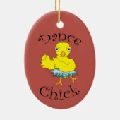 Dance Chick Text Keramisch Ornament (Achterkant)