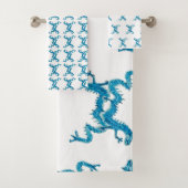 Dance Chinese Blue Dragon CC Bath Towel Set Bad Handdoek (Insitu)