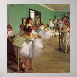 Dance Class -  balletschilderen - door Degas Poster