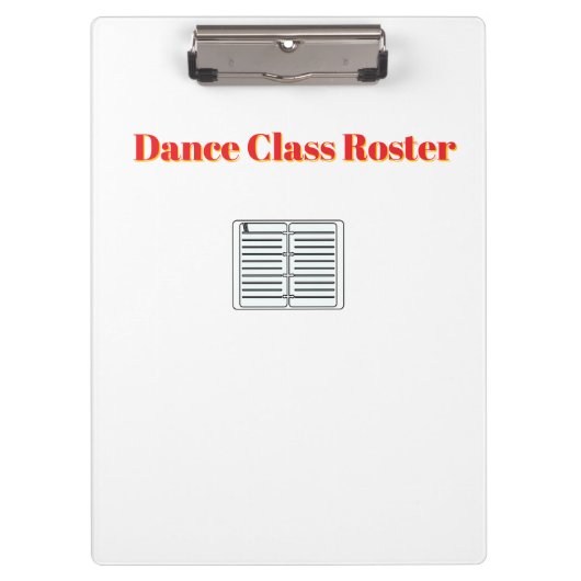Dance Class Roster Wit Klembord (Voorkant)