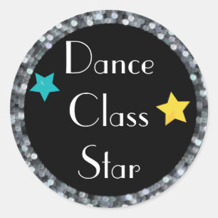 Dance Class Star met Sterren Ronde Sticker