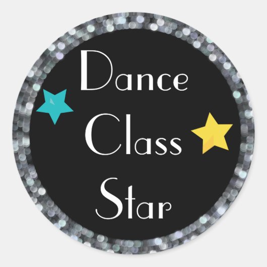 Dance Class Star met Sterren Ronde Sticker (Voorkant)