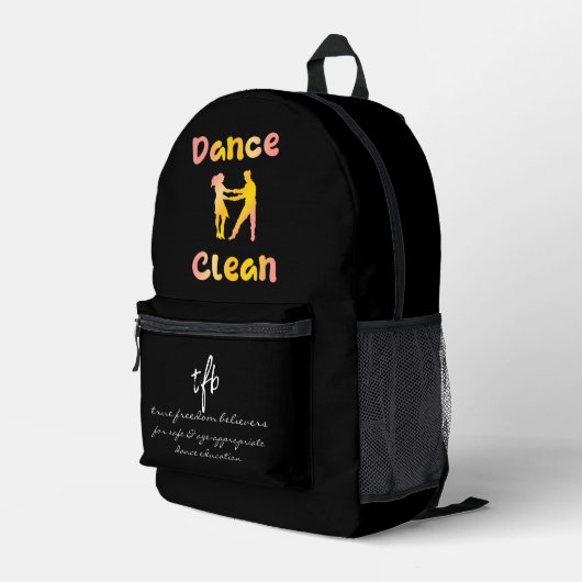 Dance Clean Cava Rosa Bedrukte Rugzak (Achterkant Hoek Rechts)