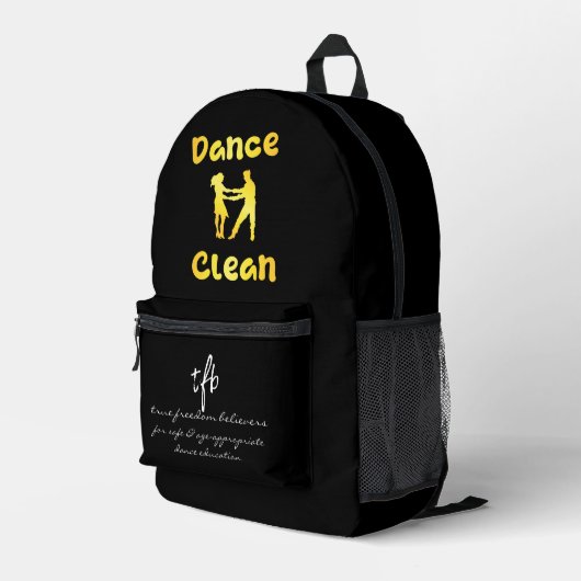 Dance Clean Golden Brass Bedrukte Rugzak (Achterkant Hoek Rechts)