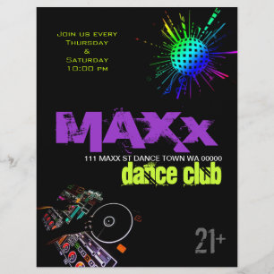 Dance Club DJ Disco Ball Flyer