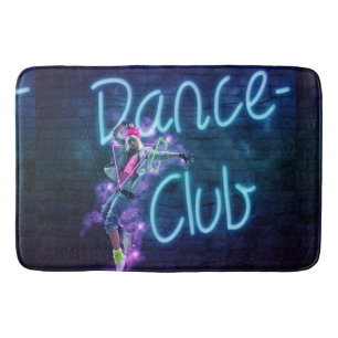Dance Club Neon Graffiti Muur met Dancer Bath Mat