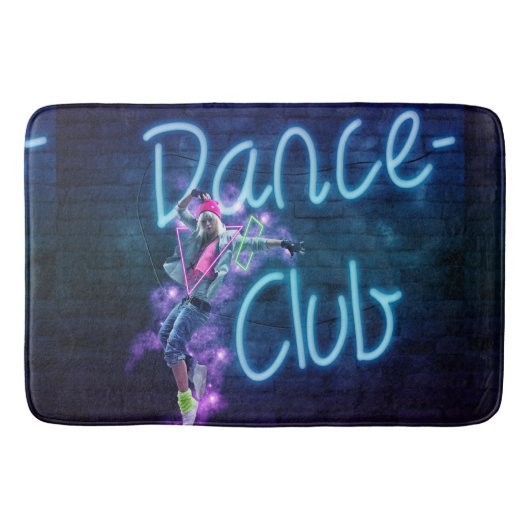 Dance Club Neon Graffiti Muur met Dancer Bath Mat (Voorkant)