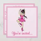 Dance Competition Invitation: Dancer met sterren Kaart (Voorkant / Achterkant)