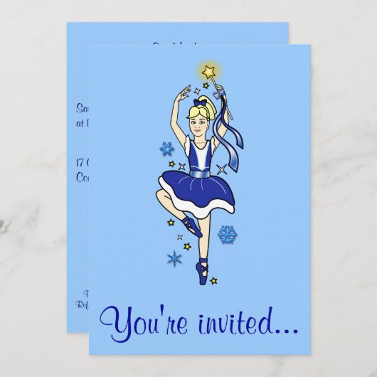 Dance Competition Invitation: Snowflake Dancer Kaart (Voorkant / Achterkant)