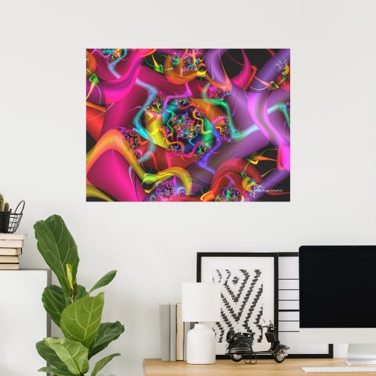 Dance Cool Cute Abstract Fine Art Fractal Poster (Thuiskantoor)