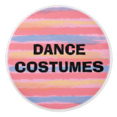 Dance Costumes Pink Blue Waterverf Stripes Keramische Knop (Voorkant)