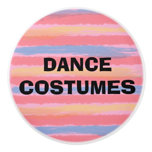 Dance Costumes Pink Blue Waterverf Stripes Keramische Knop (Voorkant)