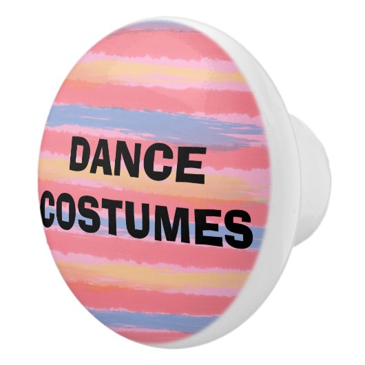 Dance Costumes Pink Blue Waterverf Stripes Keramische Knop (Rechts)