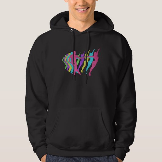 Dance Couple 80s Colors 1980s Hoodie (Voorkant)