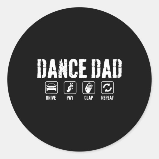 Dance Dad Competitie Trotse Dans Papa Vaderdag Ronde Sticker (Voorkant)