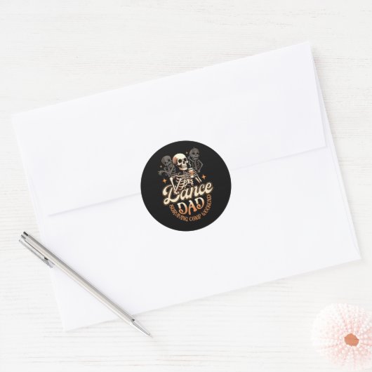 Dance Dads overleven Comp Weekend Dancing Skeleton Ronde Sticker (Envelop)