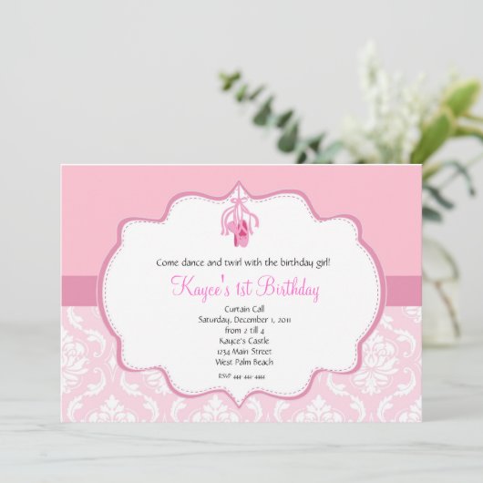 Dance Damask en Pearls Kaart (Staand voorkant)