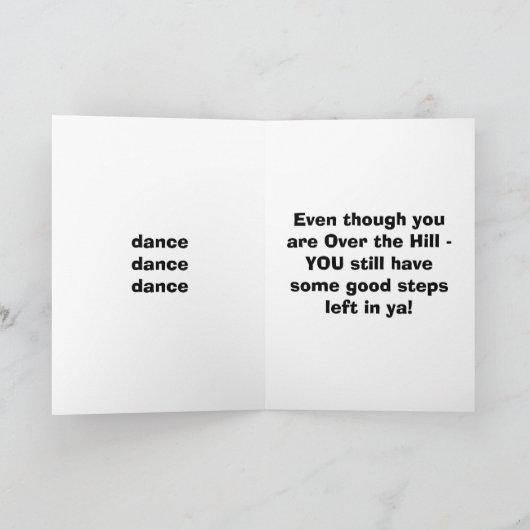 DANCE DANCE DANCE OVER THE HILL KAART (Binnen)