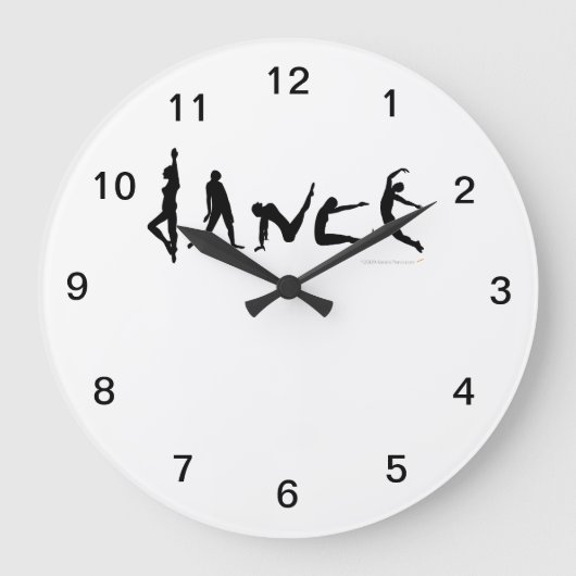 Dance Dancers Silhouettes Wall Clock Grote Klok (Voorkant)