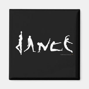 Dance Dansende Silhouette Black en White Magnet
