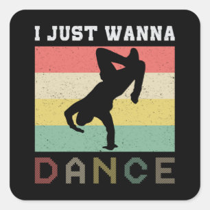 Dance Danser Party Music Dancer Sport Gift Idee Vierkante Sticker