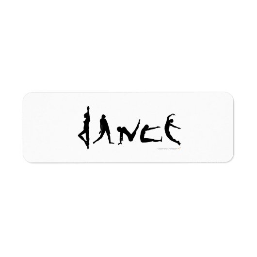 Dance Danser Silhouette Design Etiket (Voorkant)