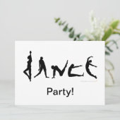 Dance Danser Silhouette Design Kaart (Staand voorkant)