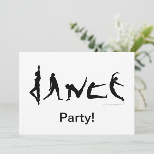 Dance Danser Silhouette Design Kaart (Staand voorkant)