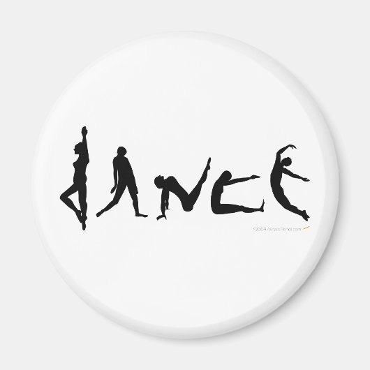 Dance Danser Silhouette Design Magneet (Voorkant)