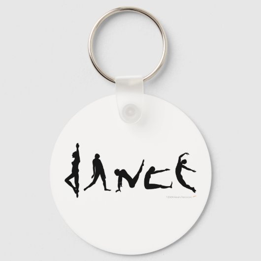 Dance Danser Silhouette Design Sleutelhanger (Voorkant)