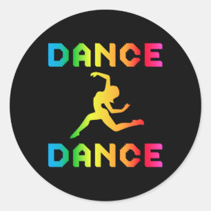 Dance Dansparty Music Sport Dancer Gift Idee Ronde Sticker