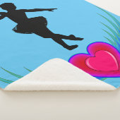 Dance deken met ballerina en roze harten, (3/4)