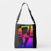 DANCE_DIFFERENCE_ Regenboog Zwart Crossbody Tas (Achterkant)