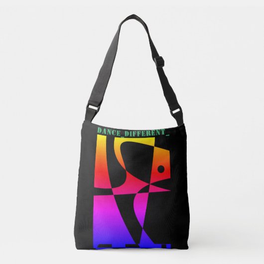 DANCE_DIFFERENCE_ Regenboog Zwart Crossbody Tas (Voorkant)