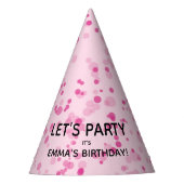 Dance Disco Ball Party Custom Roze en Zwart Feesthoedjes (Voorkant)