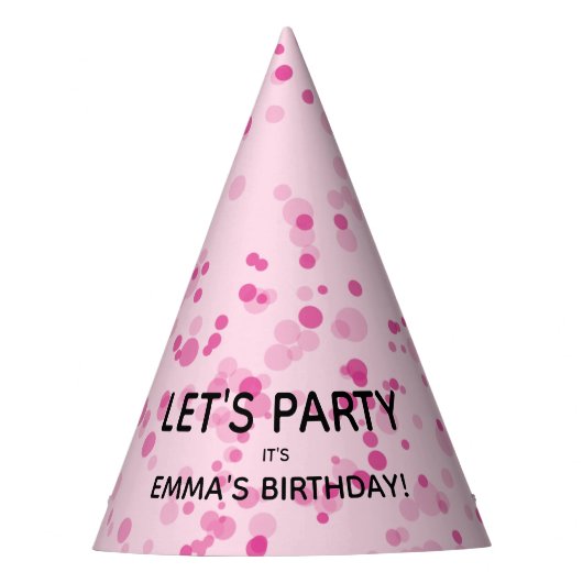 Dance Disco Ball Party Custom Roze en Zwart Feesthoedjes (Voorkant)