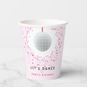 Dance Disco Ball Party Custom Roze Zwart Party Papieren Bekers (Voorkant)