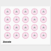 Dance Disco Ball Party Custom Roze Zwart Party Ronde Sticker (Vel)