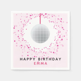 Dance Disco Ball Party Custom Roze Zwart Party Servet